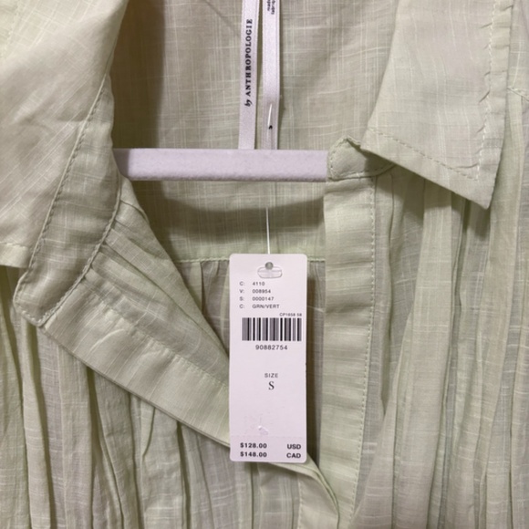 Anthropologie Short Sleeve Smocked Blouse - Picture 6 of 6